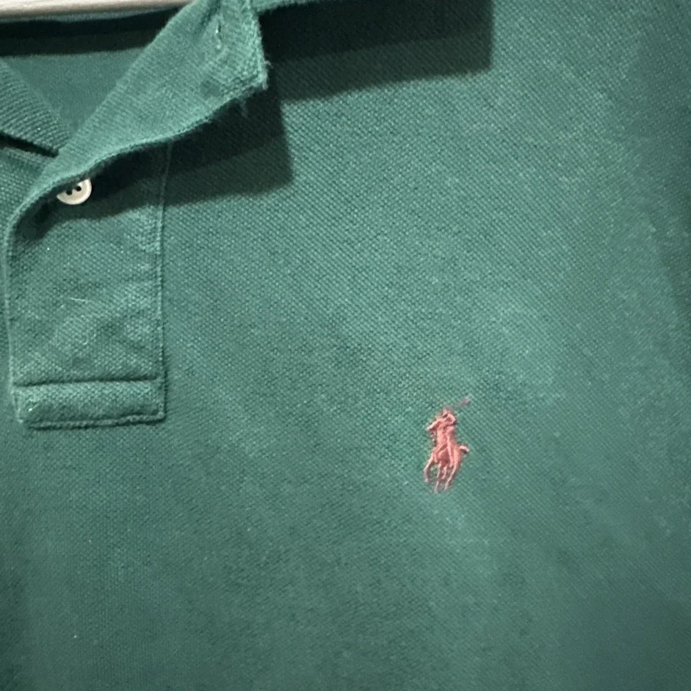 Vintage Ralph Lauren Polo Shirt‎ Men's Size Large Green Short Sleeve Cotton Pony